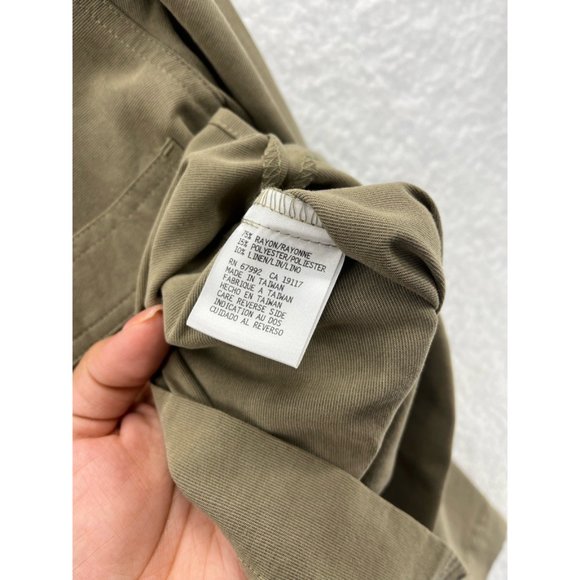 Sigrid Olsen Womens Button Front Shirt Green Long Sleeve Collared Pockets L - Picture 8 of 8